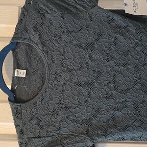 ARIZONA JEAN CO BRAND WOMENS JUNIOR "SAGE",GREEN SHORT SLEEVE FLORAL TOP SIZE XS